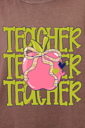 Apple For The Teacher Comfort Colors Heavyweight Long T-Shirt - Wholesale Accessory Market