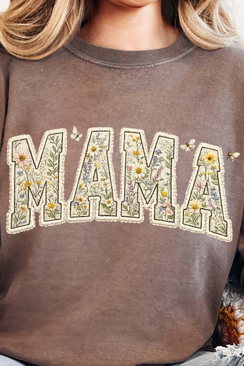 Buzzing Blooms Mama Comfort Colors Heavyweight Long T-Shirt - Wholesale Accessory Market
