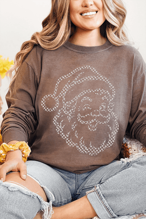 Classic Christmas Santa Comfort Colors Heavyweight Long T-Shirt - Wholesale Accessory Market