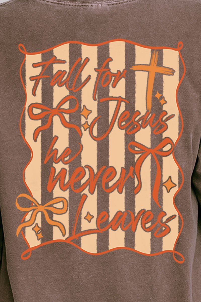 He Never Leaves Front & Back Design Comfort Colors Heavyweight Long T-Shirt - Wholesale Accessory Market