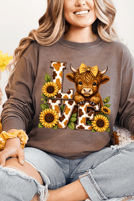 Little Highland Love Comfort Colors Heavyweight Long T-Shirt - Wholesale Accessory Market