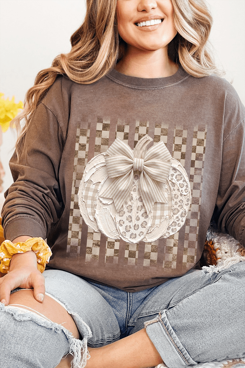 Painted Pumpkin Latte Comfort Colors Heavyweight Long T-Shirt - Wholesale Accessory Market