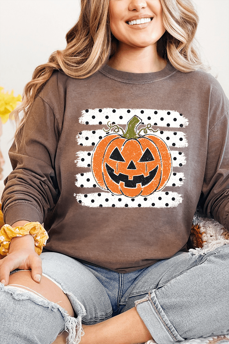 Spooky Pumpkin Pop Comfort Colors Heavyweight Long T-Shirt - Wholesale Accessory Market