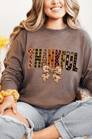 Thankful Fall Spirit Comfort Colors Heavyweight Long T-Shirt - Wholesale Accessory Market