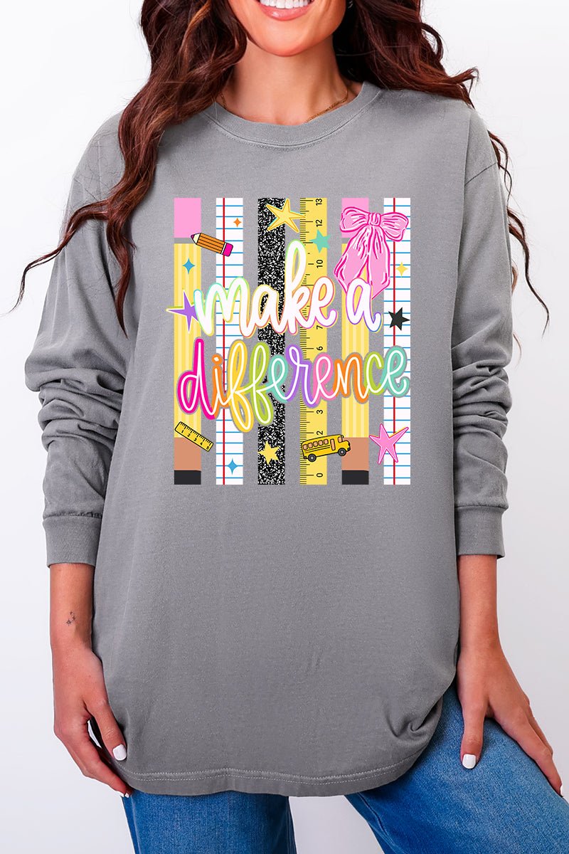 Make A Difference Comfort Colors Heavyweight Long Sleeve T-Shirt - Wholesale Accessory Market