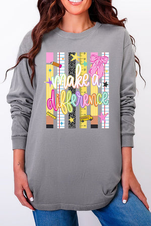 Make A Difference Comfort Colors Heavyweight Long Sleeve T-Shirt - Wholesale Accessory Market
