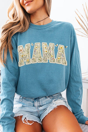 Buzzing Blooms Mama Comfort Colors Heavyweight Long T-Shirt - Wholesale Accessory Market
