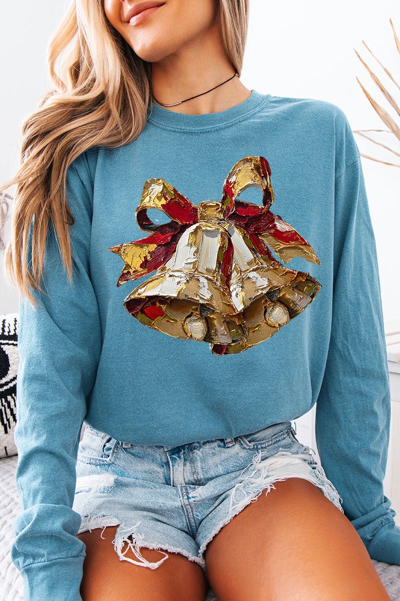 The Painted Christmas Bells Comfort Colors Heavyweight Long Sleeve T-Shirt - Wholesale Accessory Market