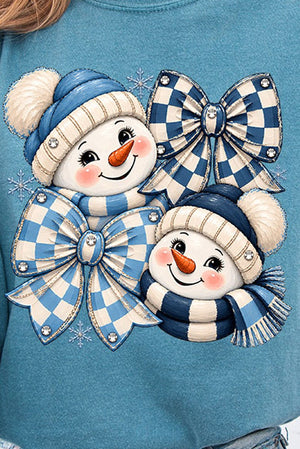Winter Check Snowmen Comfort Colors Heavyweight Long T-Shirt - Wholesale Accessory Market