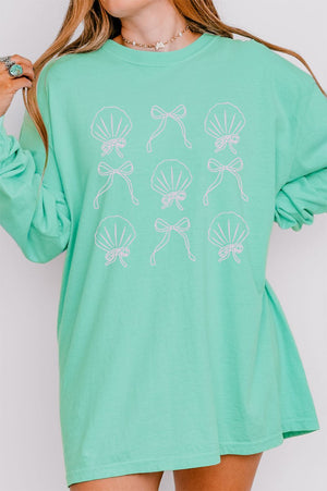 Bows And Shells Comfort Colors Heavyweight Long Sleeve T-Shirt - Wholesale Accessory Market