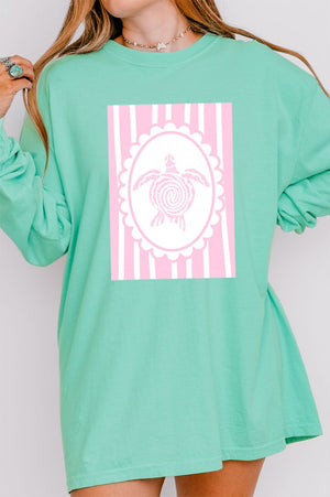 Scalloped Sea Turtle Comfort Colors Heavyweight Long Sleeve T-Shirt - Wholesale Accessory Market