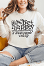 Black Be Happy Comfort Colors Heavyweight Long T-Shirt - Wholesale Accessory Market