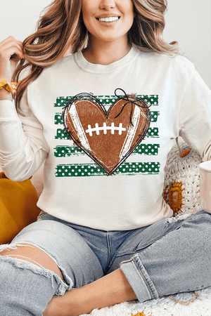 Green Football Sweetheart Comfort Colors Heavyweight Long T-Shirt - Wholesale Accessory Market