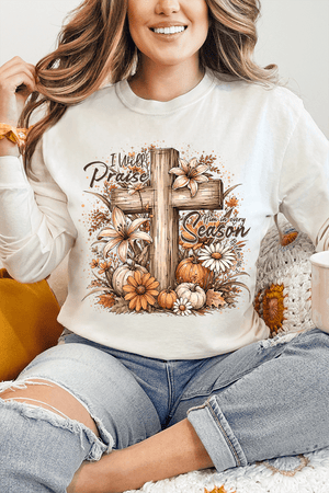 Harvest Praise Cross Comfort Colors Heavyweight Long T-Shirt - Wholesale Accessory Market