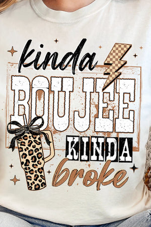 Kinda Boujee Kinda Broke Comfort Colors Heavyweight Long T-Shirt - Wholesale Accessory Market