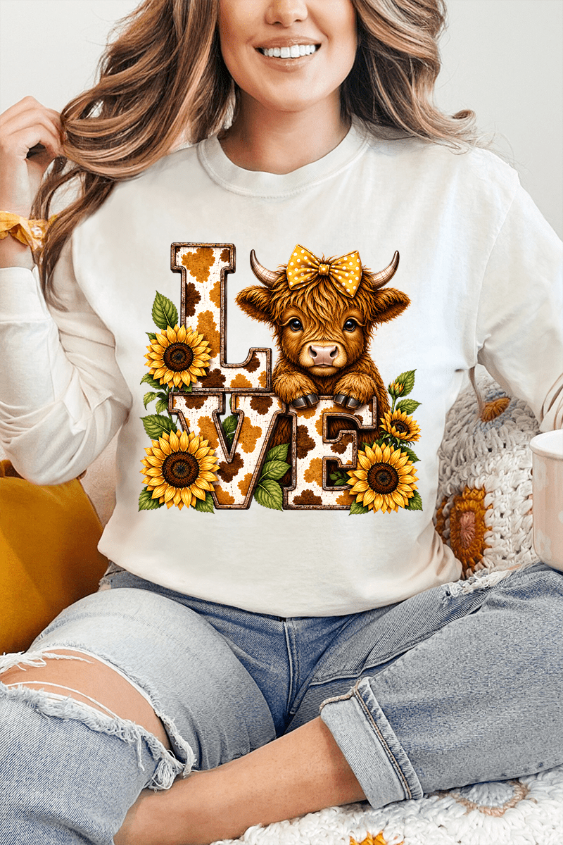 Little Highland Love Comfort Colors Heavyweight Long T-Shirt - Wholesale Accessory Market