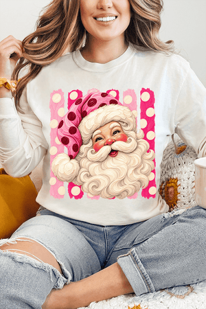 Pink Dot Jolly Santa Comfort Colors Heavyweight Long T-Shirt - Wholesale Accessory Market