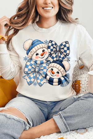 Winter Check Snowmen Comfort Colors Heavyweight Long T-Shirt - Wholesale Accessory Market