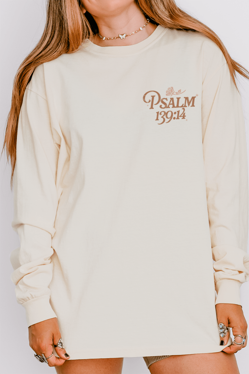 Wonderfully Made Front & Back Design Comfort Colors Heavyweight Long T-Shirt - Wholesale Accessory Market