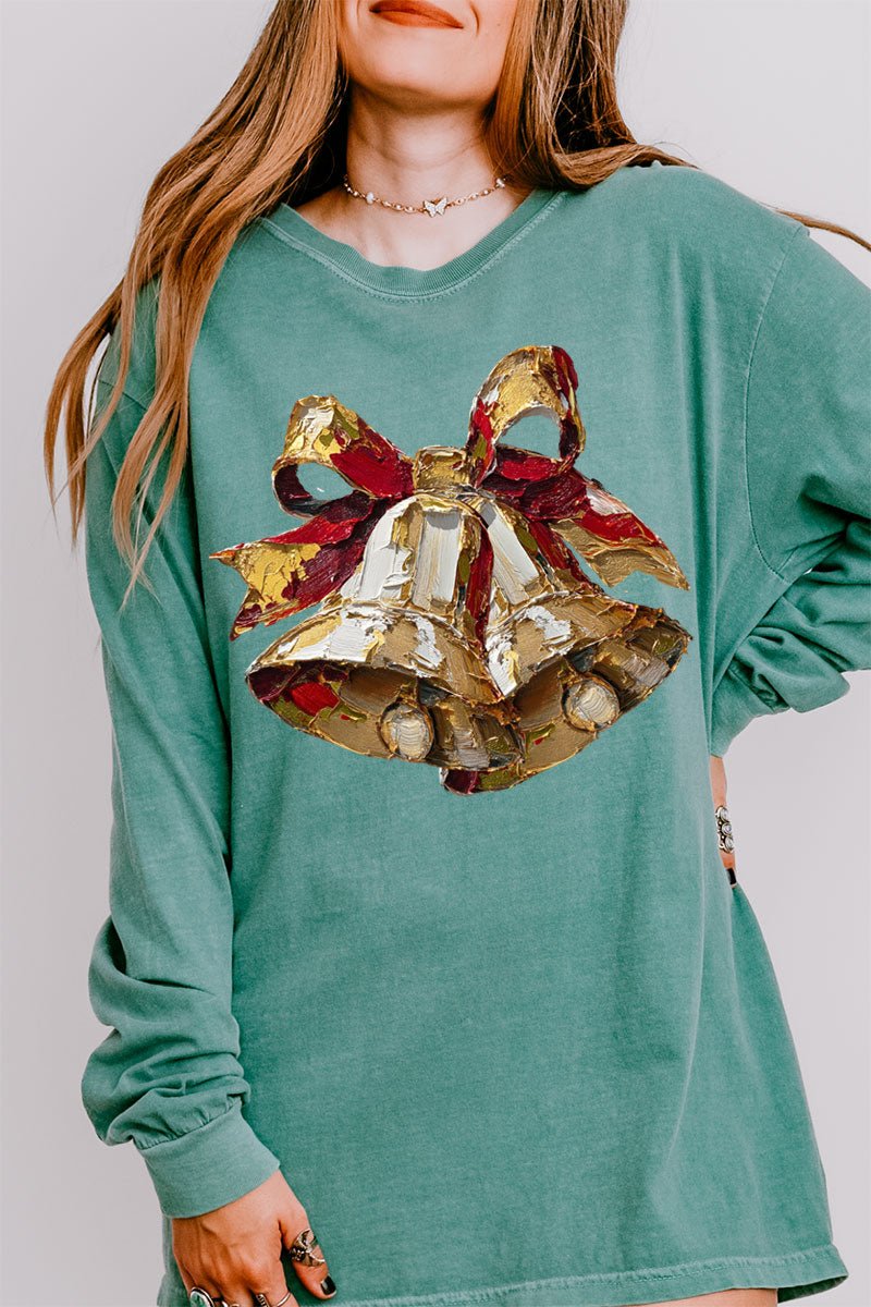 The Painted Christmas Bells Comfort Colors Heavyweight Long Sleeve T-Shirt - Wholesale Accessory Market