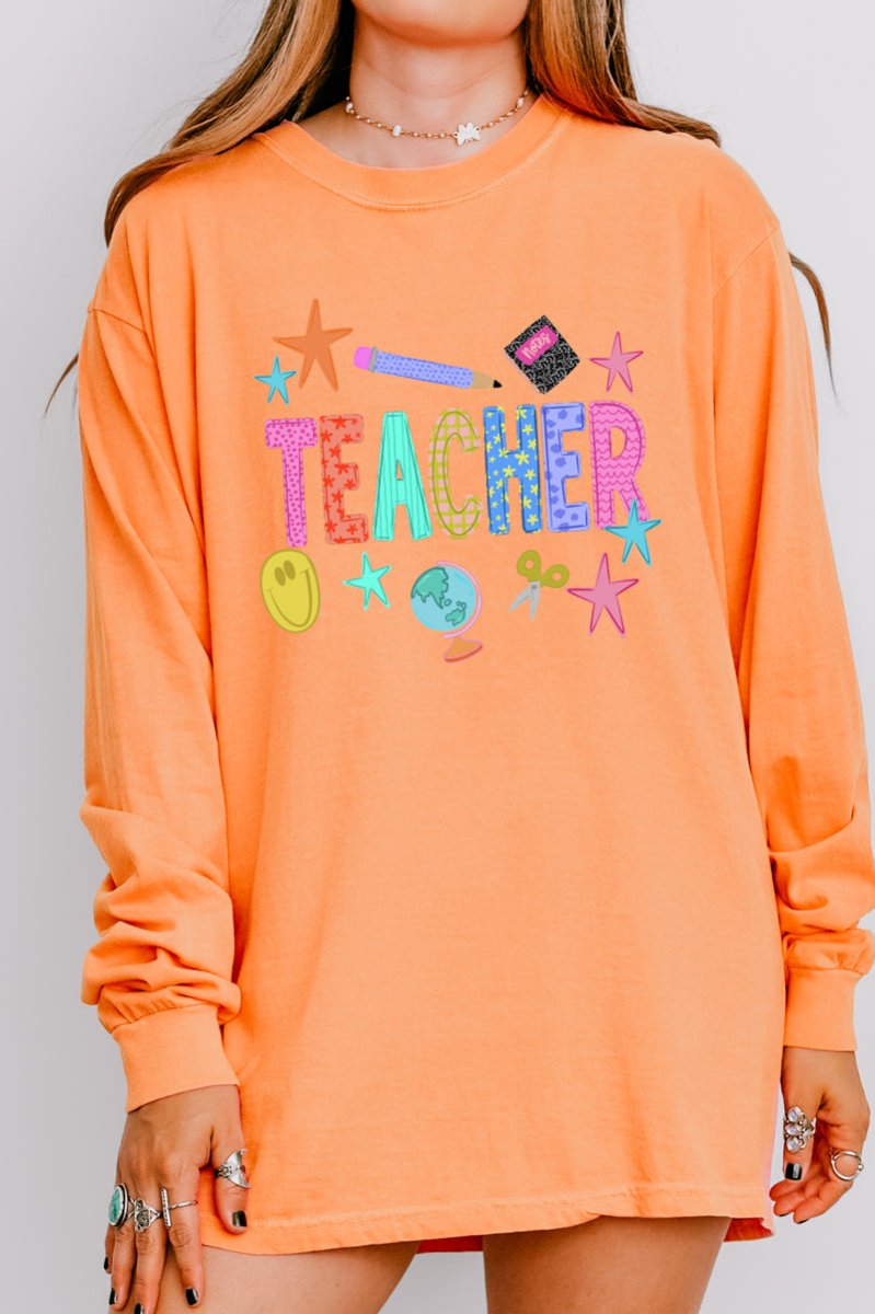 Classroom Charm Comfort Colors Heavyweight Long Sleeve T-Shirt - Wholesale Accessory Market
