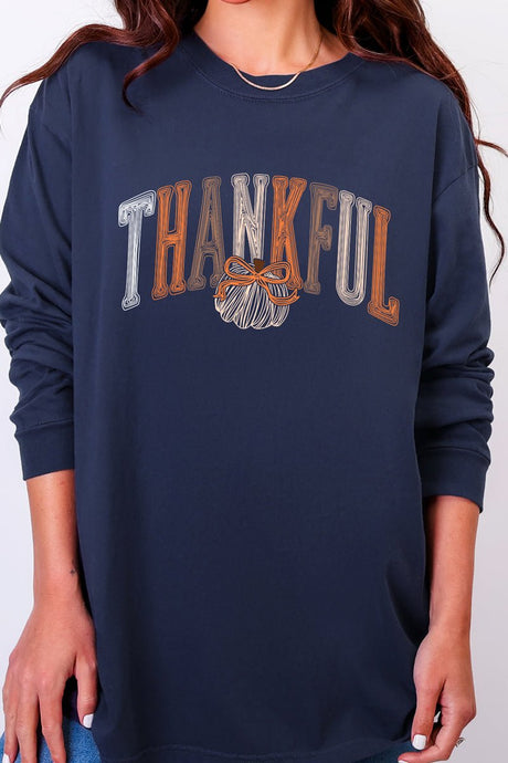 Thankful Sketch Comfort Colors Heavyweight Long T-Shirt - Wholesale Accessory Market