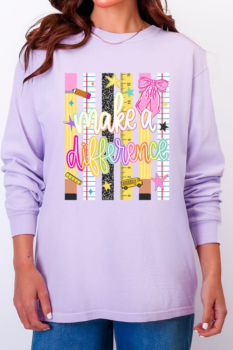 Make A Difference Comfort Colors Heavyweight Long Sleeve T-Shirt - Wholesale Accessory Market