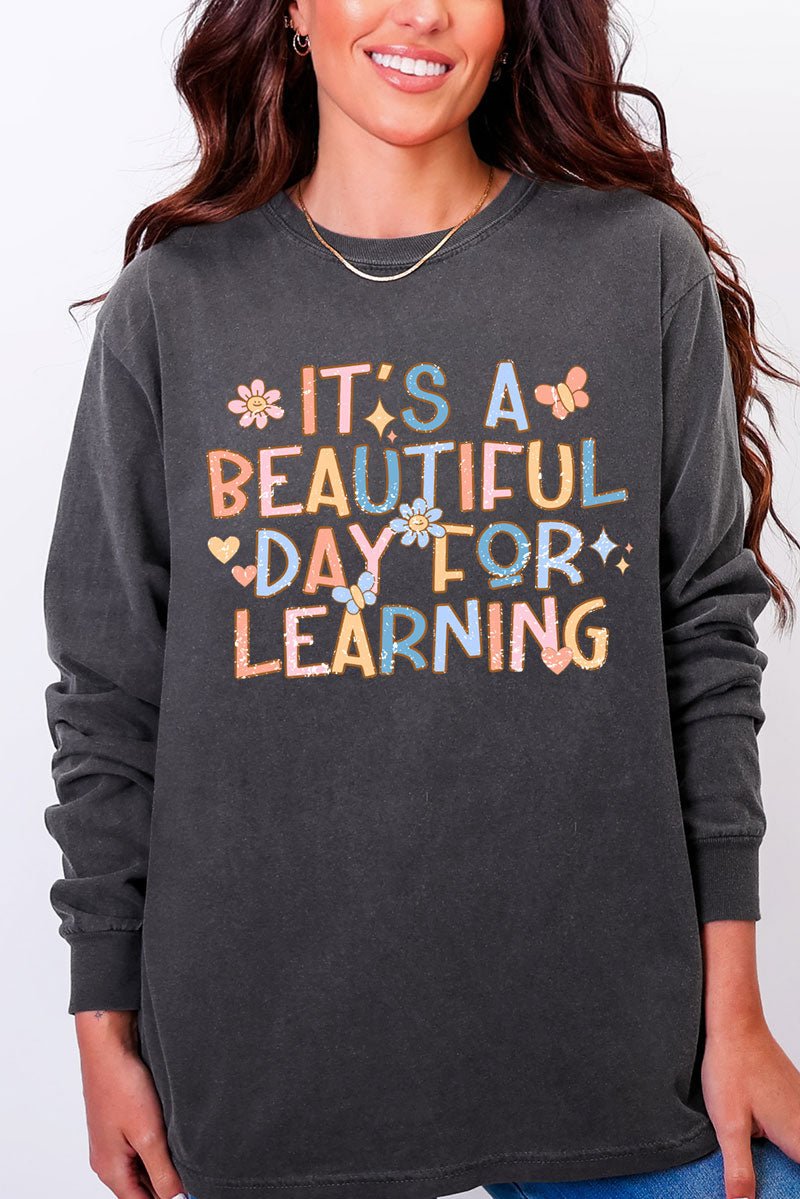 Beautiful Day For Learning Comfort Colors Heavyweight Long Sleeve T-Shirt - Wholesale Accessory Market