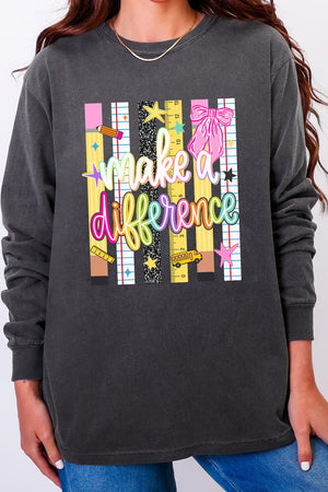 Make A Difference Comfort Colors Heavyweight Long Sleeve T-Shirt - Wholesale Accessory Market
