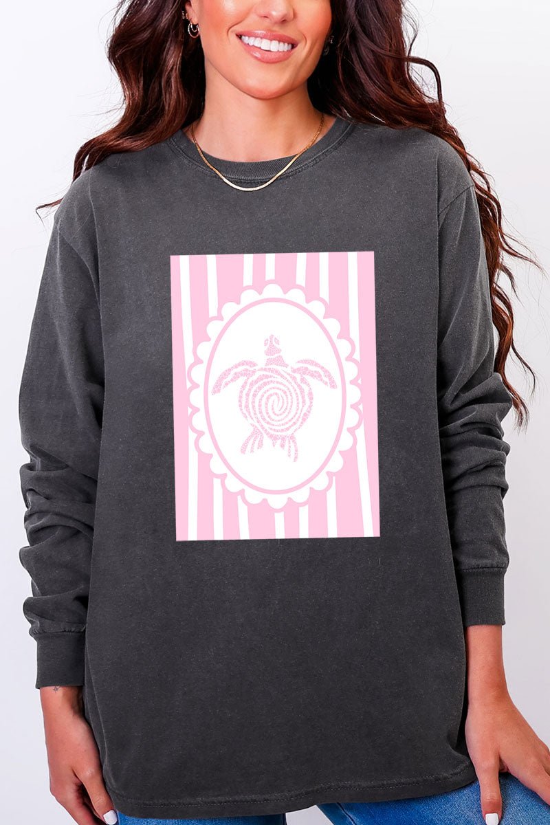 Scalloped Sea Turtle Comfort Colors Heavyweight Long Sleeve T-Shirt - Wholesale Accessory Market