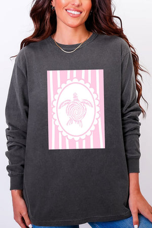 Scalloped Sea Turtle Comfort Colors Heavyweight Long Sleeve T-Shirt - Wholesale Accessory Market