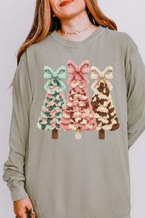 Faux Yarn Coquette Trio Comfort Colors Heavyweight Long Sleeve T-Shirt - Wholesale Accessory Market