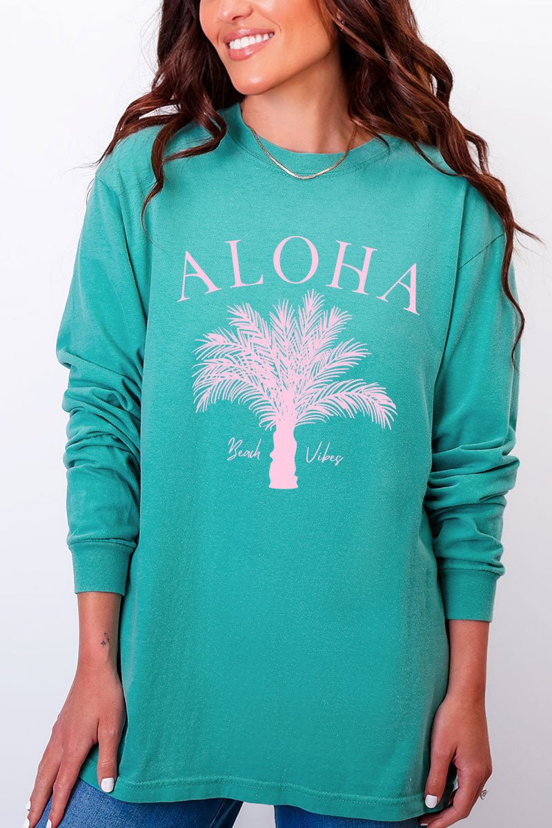 Aloha Vibes Comfort Colors Heavyweight Long Sleeve T-Shirt - Wholesale Accessory Market