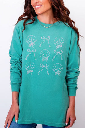 Bows And Shells Comfort Colors Heavyweight Long Sleeve T-Shirt - Wholesale Accessory Market