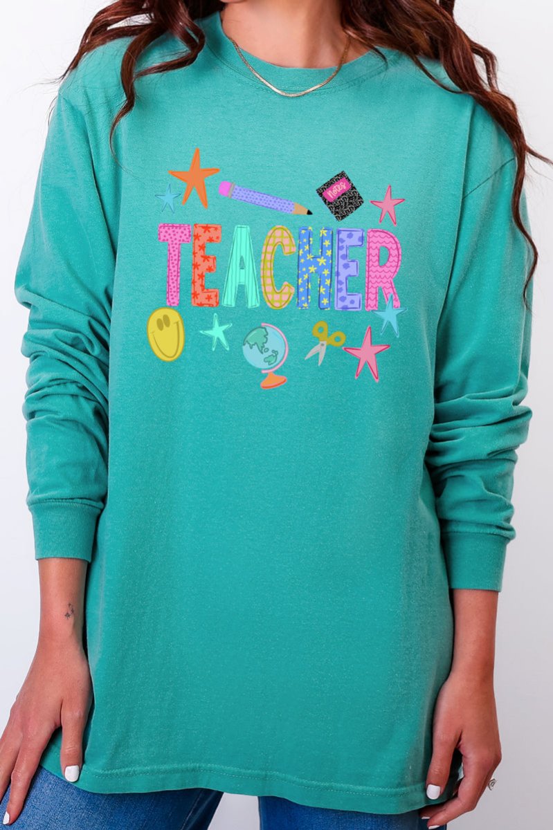 Classroom Charm Comfort Colors Heavyweight Long Sleeve T-Shirt - Wholesale Accessory Market