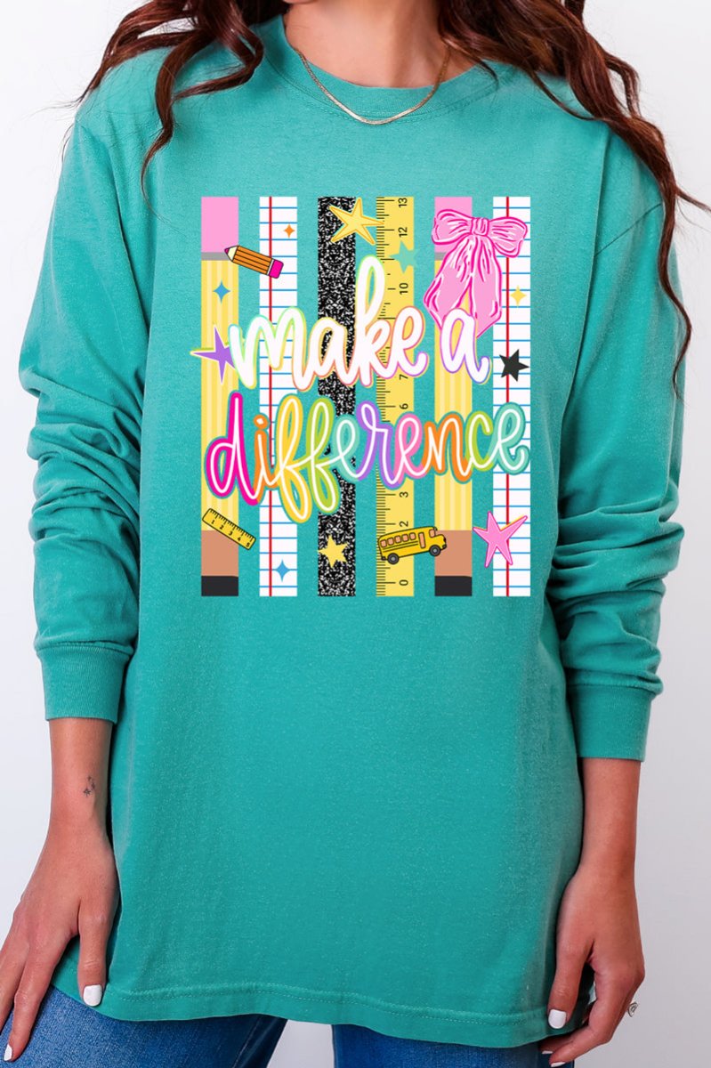 Make A Difference Comfort Colors Heavyweight Long Sleeve T-Shirt - Wholesale Accessory Market