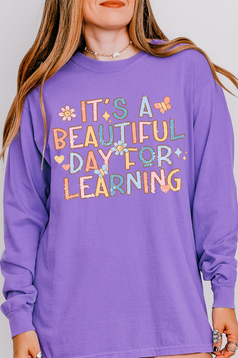 Beautiful Day For Learning Comfort Colors Heavyweight Long Sleeve T-Shirt - Wholesale Accessory Market