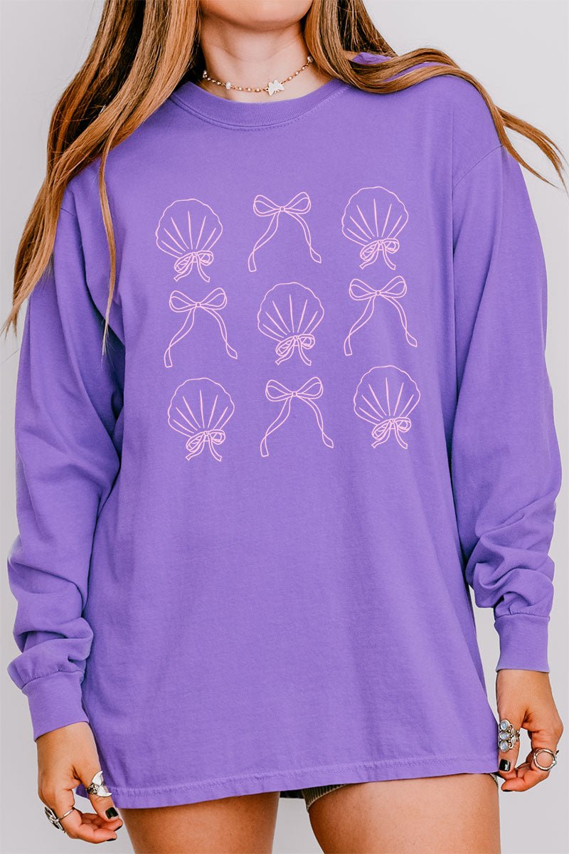 Bows And Shells Comfort Colors Heavyweight Long Sleeve T-Shirt - Wholesale Accessory Market