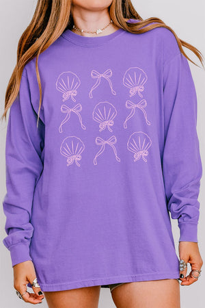 Bows And Shells Comfort Colors Heavyweight Long Sleeve T-Shirt - Wholesale Accessory Market