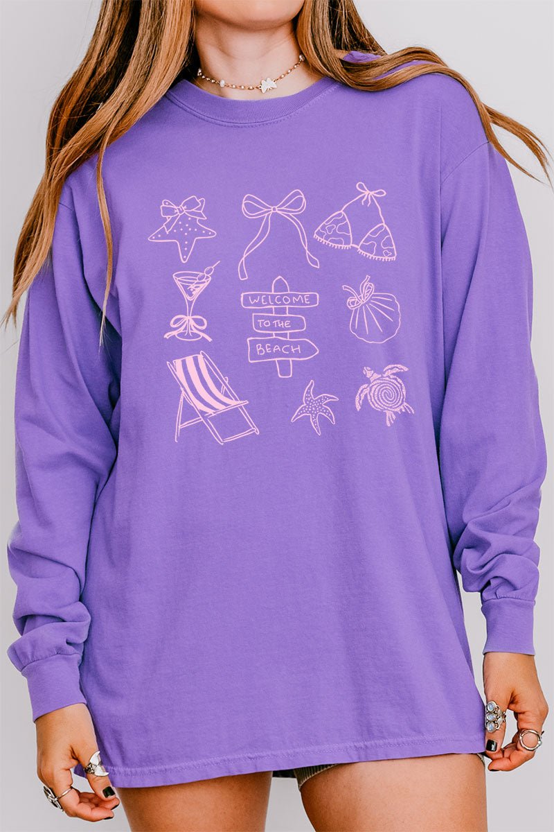 Welcome To The Beach Comfort Colors Heavyweight Long Sleeve T-Shirt - Wholesale Accessory Market