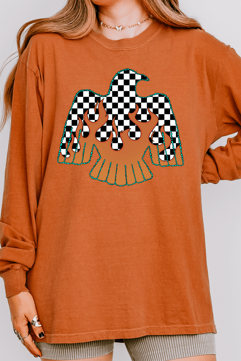 Checkerfire Thunderbird Comfort Colors Heavyweight Long Sleeve T-Shirt - Wholesale Accessory Market
