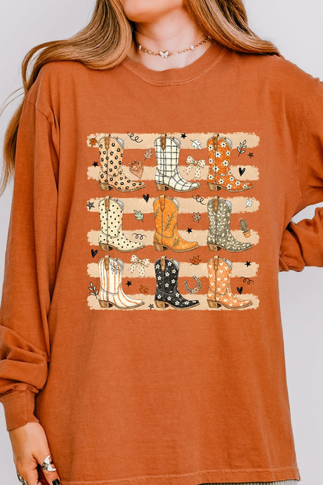 Kickin' Up Autumn Comfort Colors Heavyweight Long Sleeve T-Shirt - Wholesale Accessory Market