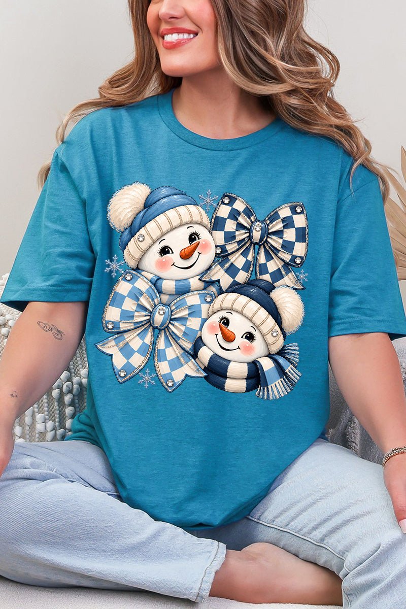 Winter Check Snowmen Softstyle Adult T-Shirt - Wholesale Accessory Market