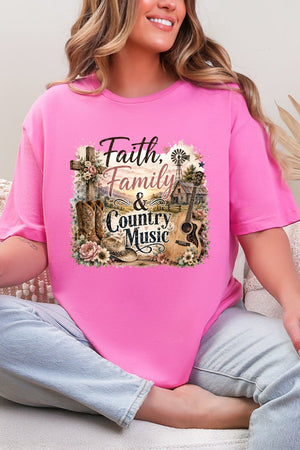 Faith, Family & Country Music Softstyle Adult T-Shirt - Wholesale Accessory Market