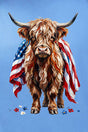 Painted Old Glory Highland Cow Softstyle Adult T-Shirt - Wholesale Accessory Market
