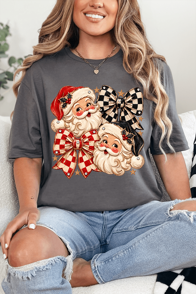 Merry Check Santa Softstyle Adult T-Shirt - Wholesale Accessory Market