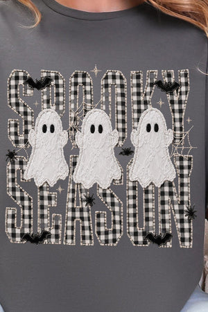 Spooky Season Gingham & Ghosts Softstyle Adult T-Shirt - Wholesale Accessory Market