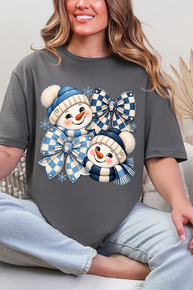 Winter Check Snowmen Softstyle Adult T-Shirt - Wholesale Accessory Market