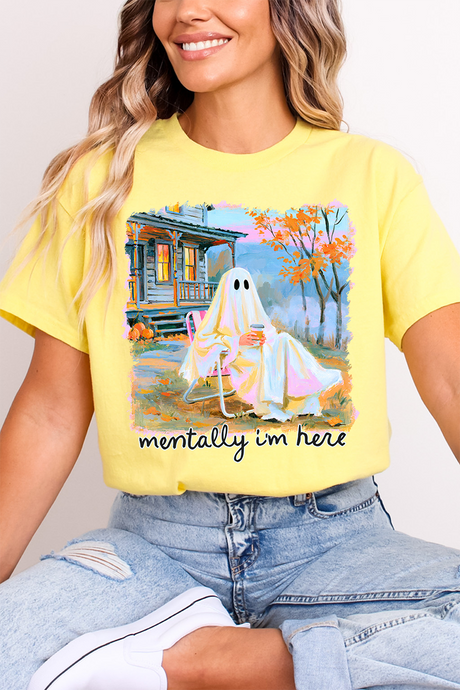 Ghost Mentally I'm Here Softstyle Adult T-Shirt - Wholesale Accessory Market