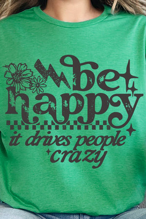 Black Be Happy Softstyle Adult T-Shirt - Wholesale Accessory Market